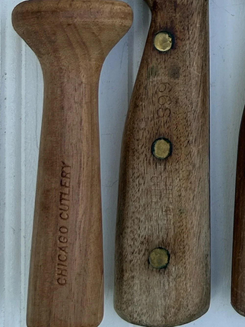 Vintage Chicago Cutlery Wood Handle Knife 66S Sharpener Lot Of Five